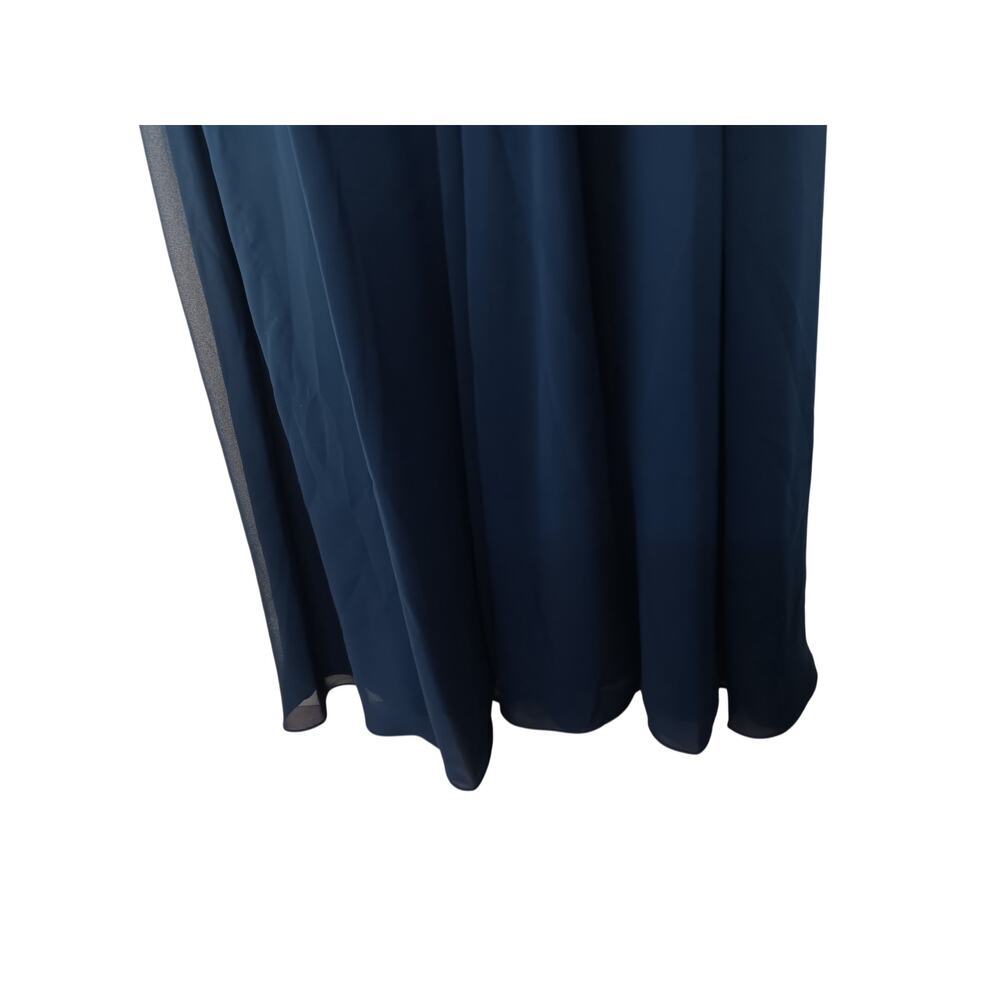 New Mac Duggal IEENA Navy Chiffon Gown Size 10 Formal Evening Bridesmaid Dress - Picture 6 of 16